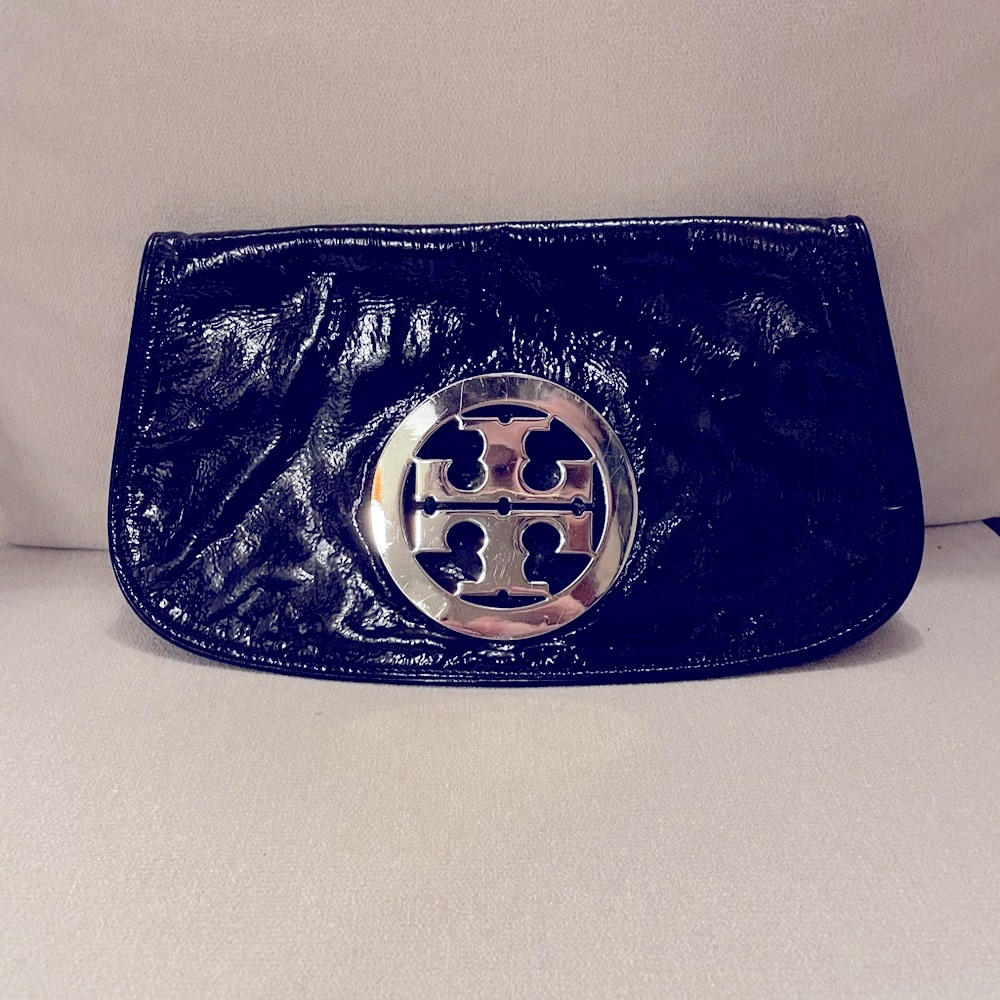 Tory Burch black clutch - you could add a chain to make it a crossbody bag.
